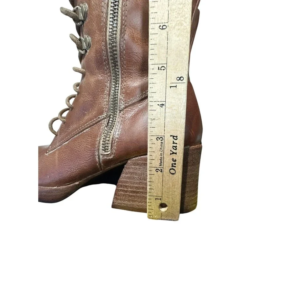 Kork-Ease Women's Raleigh Leather Ankle Boot Sz 10M Side Zip Y2K Brown Platform